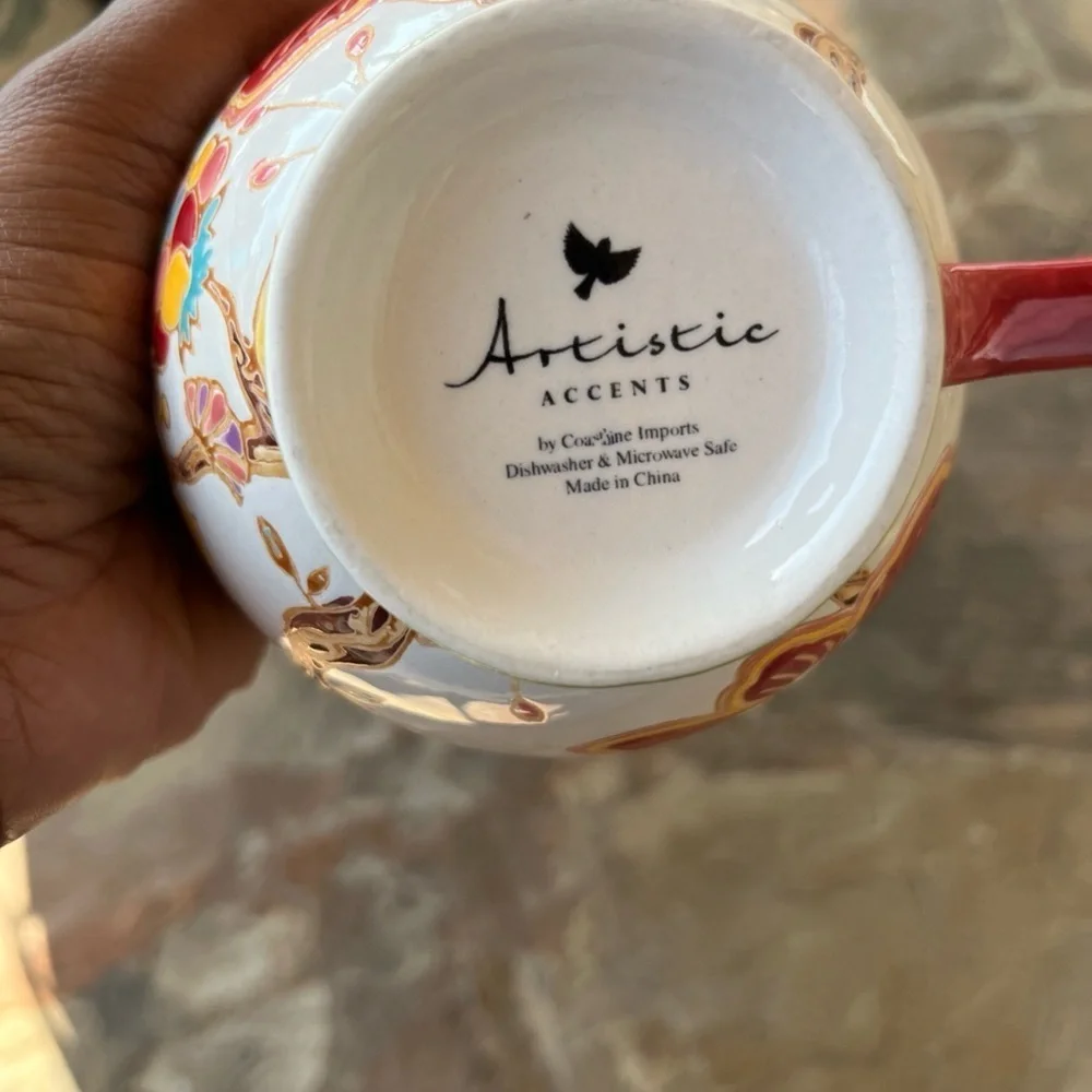 Coastline Imports Dutch Wax  Anthropolagie  Multi Colored Floral Mug 16oz‎